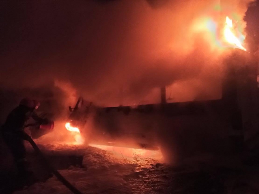 На Николаевщине сгорел пассажирский автобус