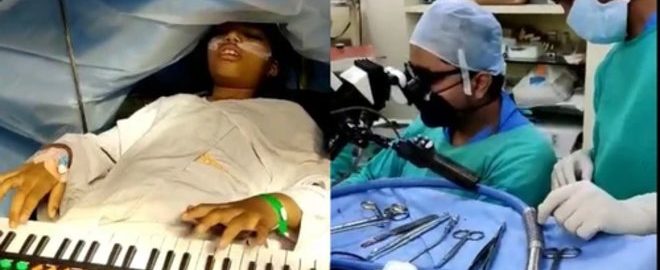 В Индии 9-летняя девочка музицировала во время операции на мозге
