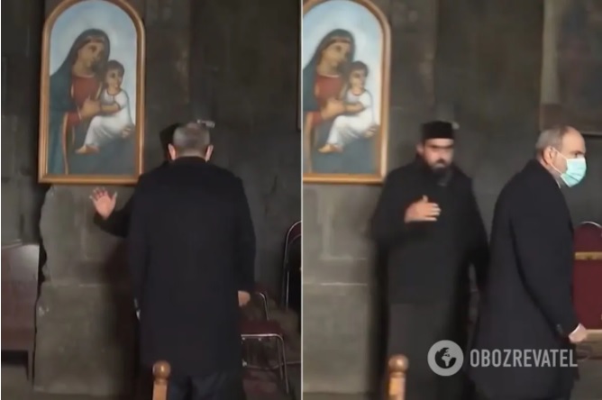 В армянском храме священник отказался подать руку Пашиняну