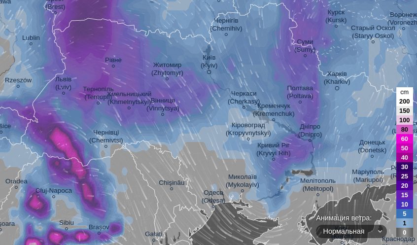 Синоптики пообещали Украине к концу января до 60 сантиметров снега