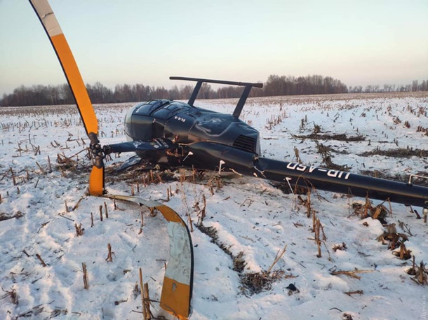 Под Киевом рухнул гражданский вертолет