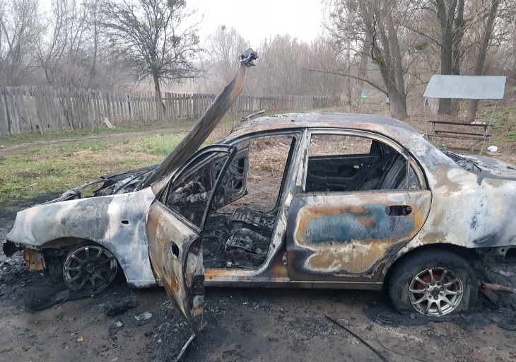 На Харьковщине посреди улицы загорелся Daewoo