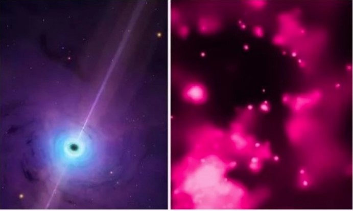 NASA опубликовало изображение розовой черной дыры