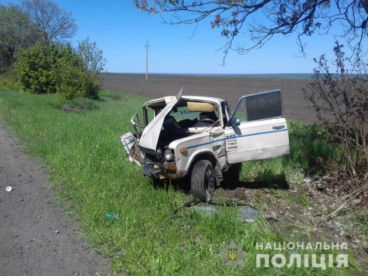 На Николаевщине ВАЗ врезался в дерево: пострадали девочки