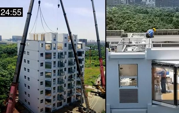 В Китае построили многоэтажку за сутки (ФОТО, ВИДЕО)