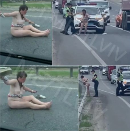 Удивительный «протест» голой женщины на трассе в Ростовской области попал на видео