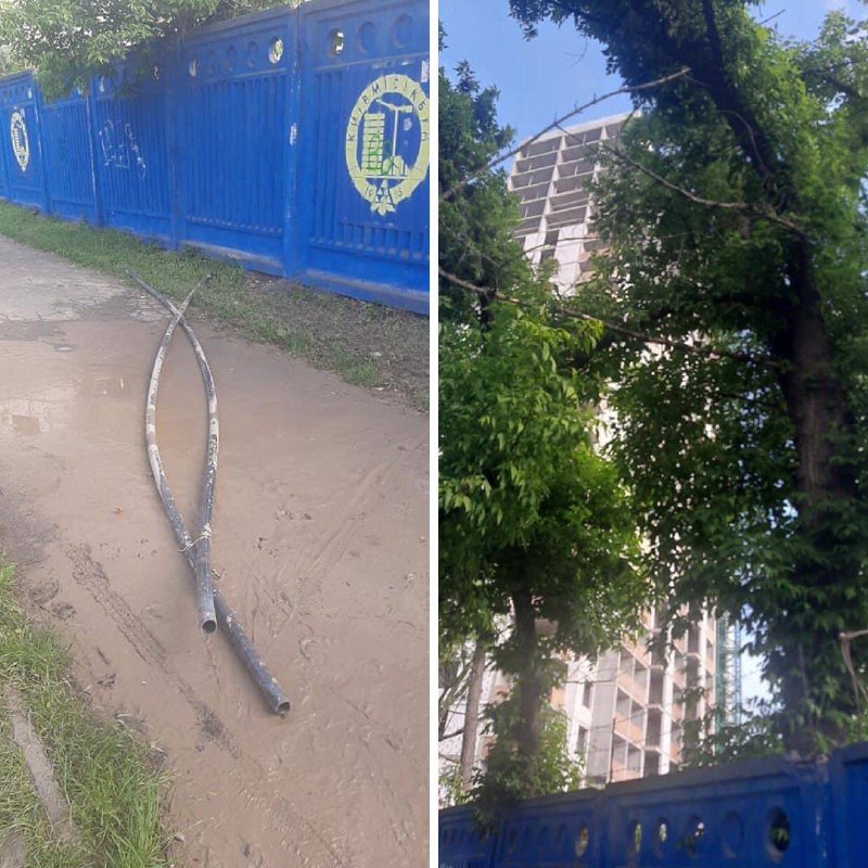 В Киеве застройщик залил тротуар нечистотами (ФОТО)