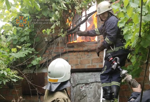 На Харьковщине молния ударила в постройку: загорелась крыша (ФОТО)