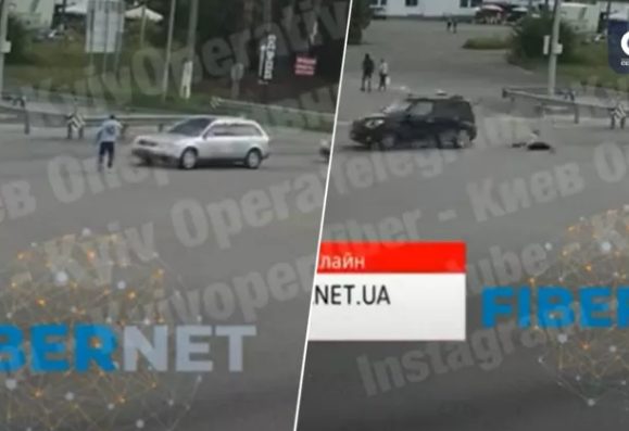 Под Киевом пьяный мужчина бросался под колеса авто (ФОТО, ВИДЕО)