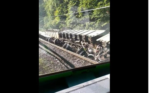 Появилось видео железнодорожной аварии на Львовщине (ВИДЕО)