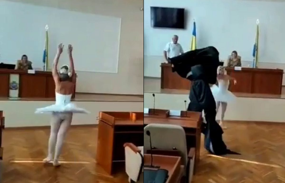 Под Одессой чиновница в балетной пачке станцевала для мэра на день рождения (ВИДЕО)