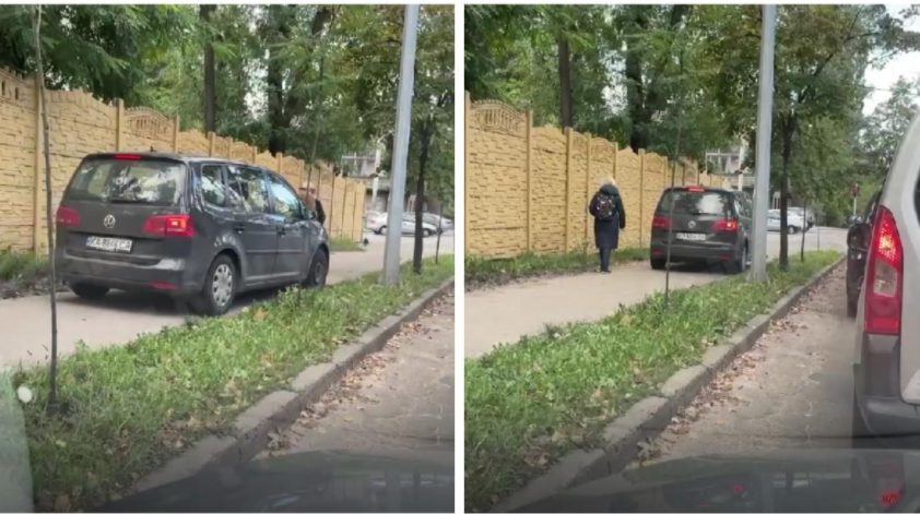 В Киеве автохам на Volkswagen объезжал пробку по тротуару (ФОТО, ВИДЕО)