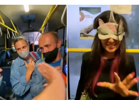 Украинская певица спровоцировала скандал в троллейбусе (ФОТО, ВИДЕО)