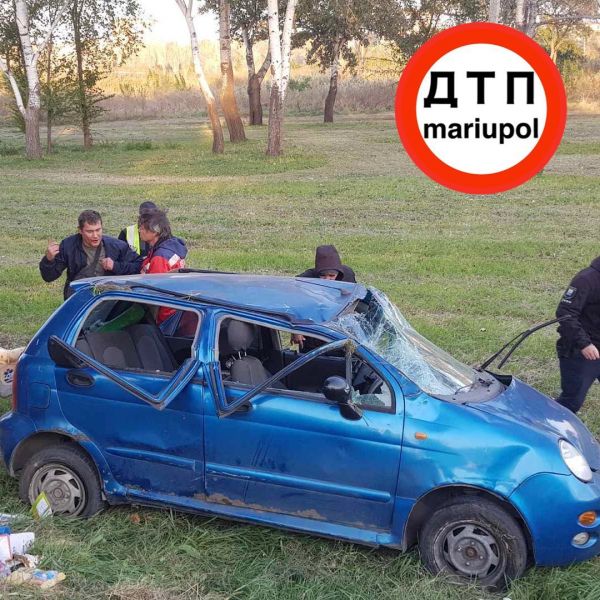 В Мариуполе автомобиль с пьяным водителем совершил «кульбит» (ФОТО)
