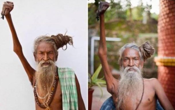 Житель Индии прожил полстолетия с поднятой вверх рукой (ФОТО)