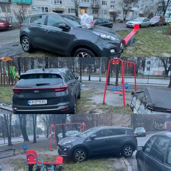 В Киеве &#171;герой парковки&#187; оставил машину прямо на детской площадке (ФОТО)