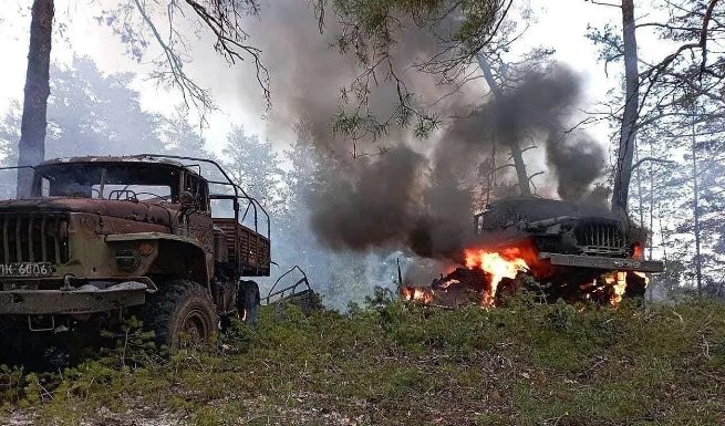Советник главы МВД Украины показал сожженную военную технику россиян (ФОТО)