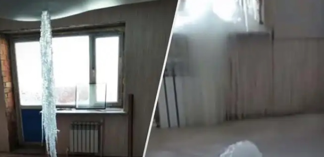 В Казахстане из-за проблем с отоплением квартиры изнутри покрылись льдом