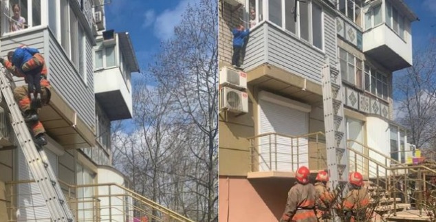 Под Одессой спасли маленького мальчика, который очутился на кондиционере за балконом
