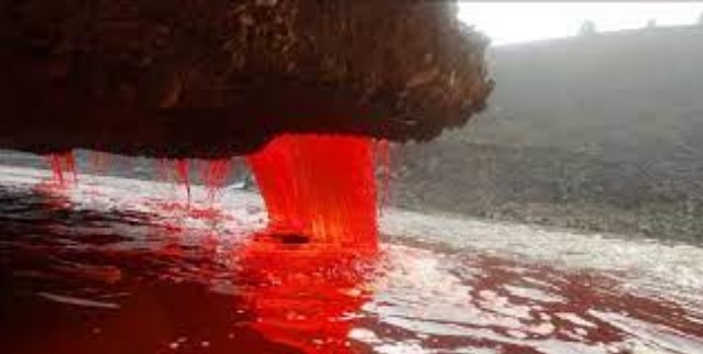 Кровавый водопад в Антарктиде выглядит малиновым из-за солей железа &#8212; ученые