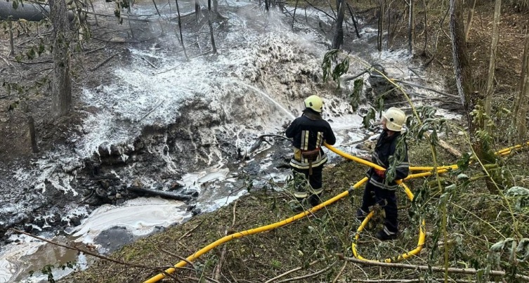 После аварии на нефтепроводе в Ивано-Франковской области река Стримба получила сильное загрязнение