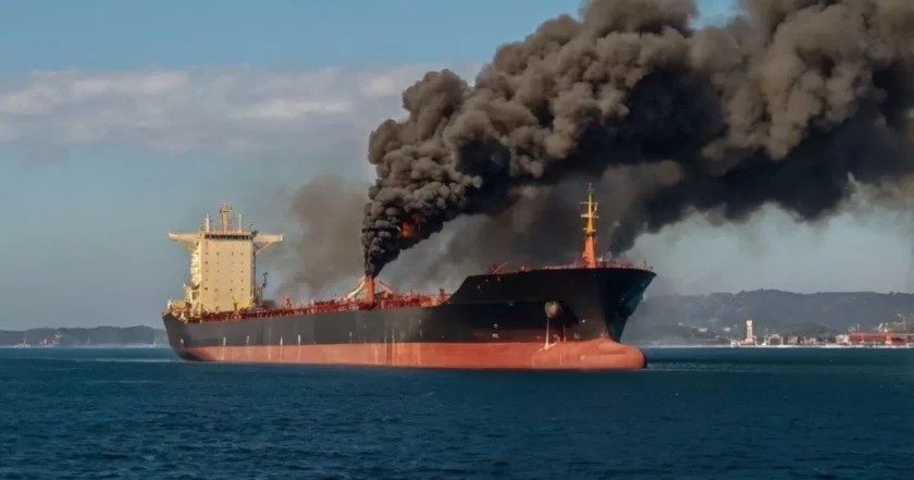 В районе Красного моря под обстрел хуситов попал экипаж украинско-польского судна: произошел пожар