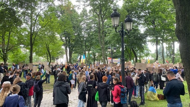 В центре Киева прошла акция в поддержку независимости САП и НАБУ