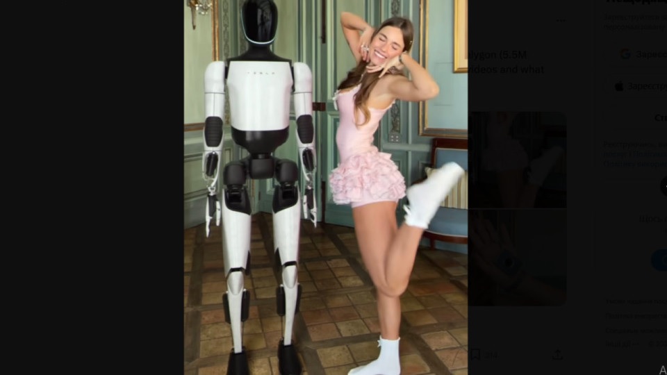 Маск нанял украинскую модель OnlyFans для продвижения гуманоидного робота Tesla