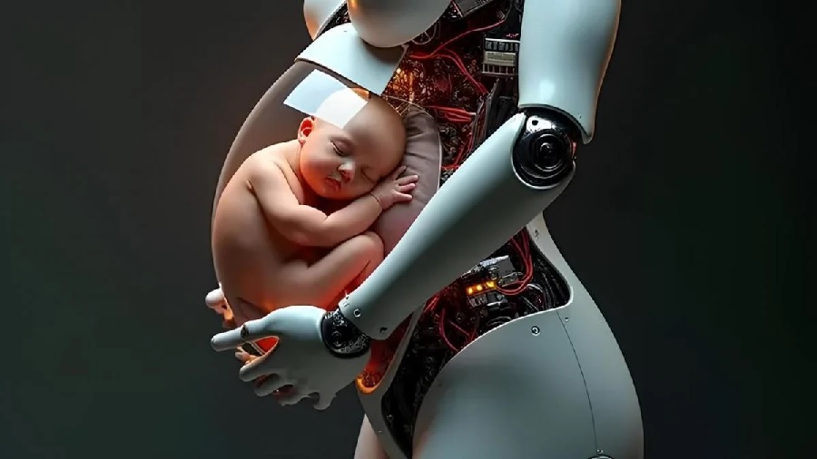 В Китае изобрели первого робота, способного выносить ребенка вместо женщины