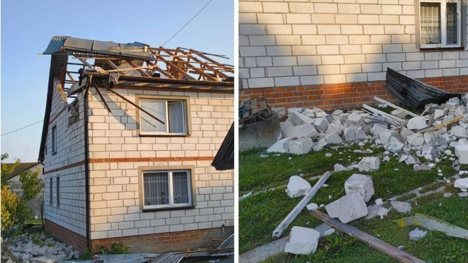 Российский дрон разрушил крышу частного дома и автомобиль в Люблинском воеводстве Польши