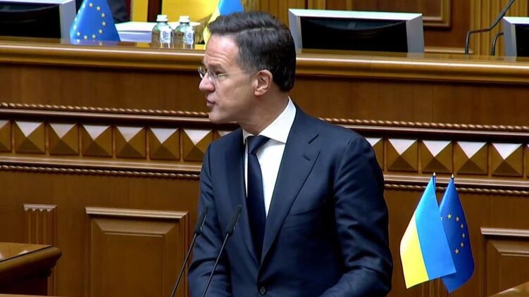 Рютте выступил в Верховной Раде и пообещал военную поддержку НАТО Украине после наступления мира