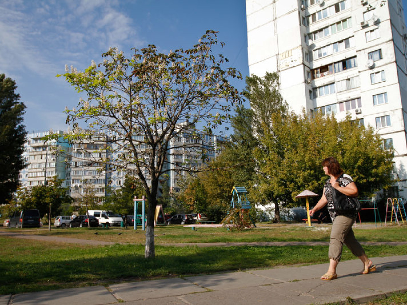 В Киеве на одноименной улице цветут каштаны, 19 сентября 2012г.