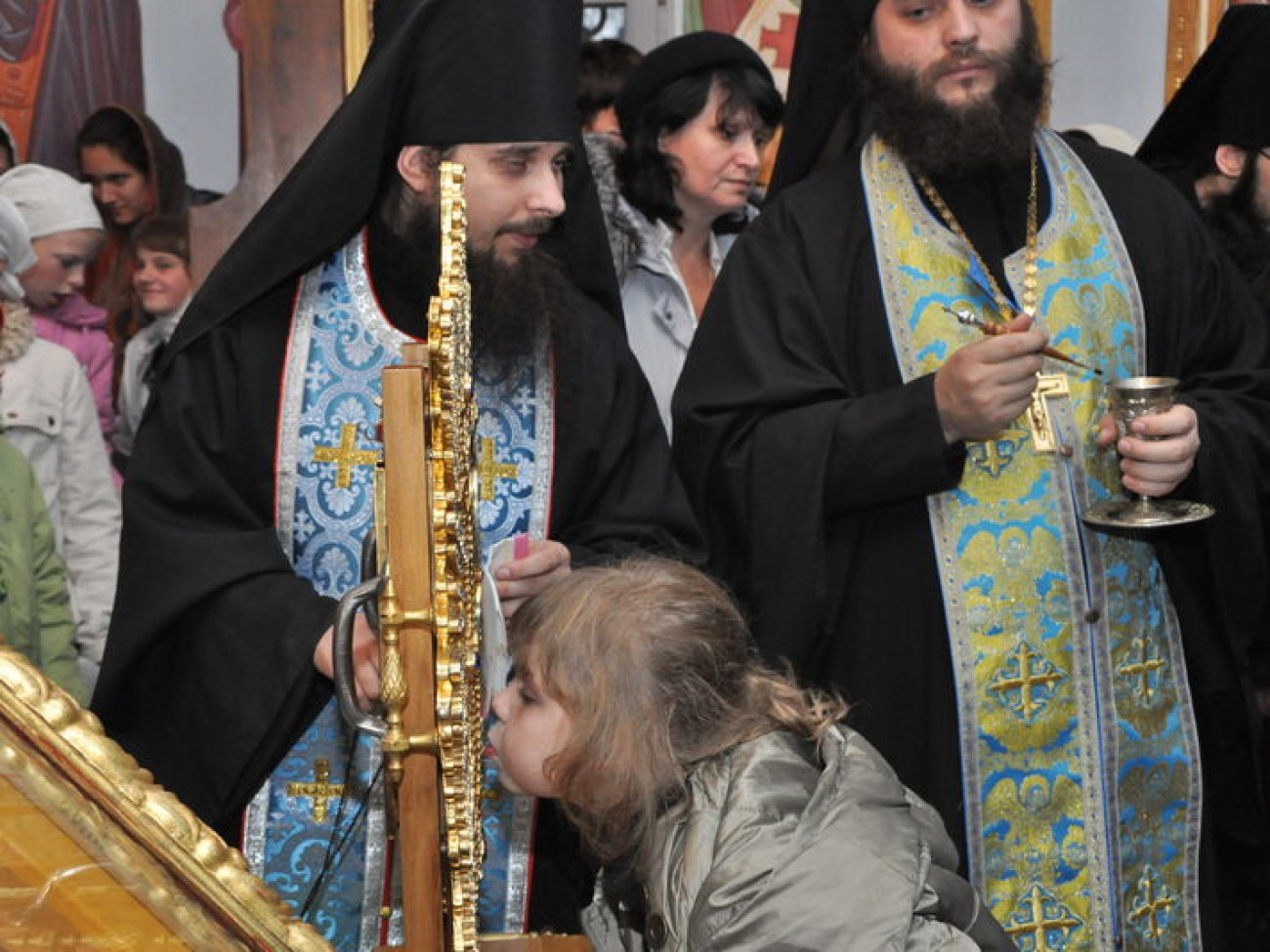 В Десятинную церковь в Киеве прибыла чудотворная Почаевская икона Божией Матери, 7 ноября 2012г.