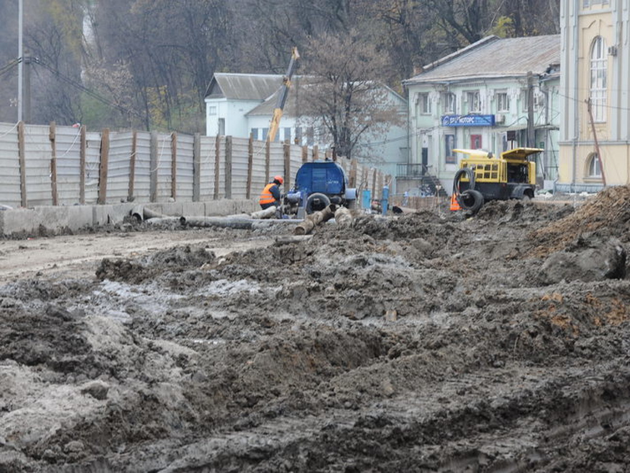 Реконструкция Почтовой площади в Киеве, 12 ноября 2012 г.