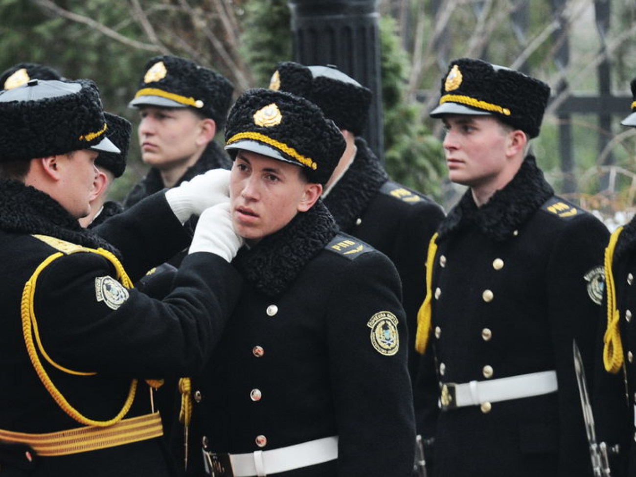 Воины Почетного караула Президентов Украины и Латвии