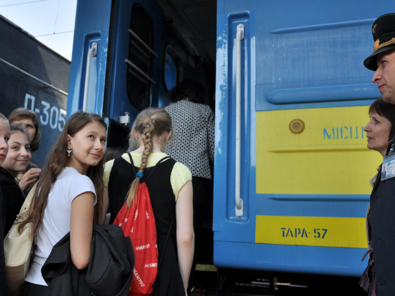 Киевским детям читали лекцию в ретро поезде, 19 апреля 2013г.