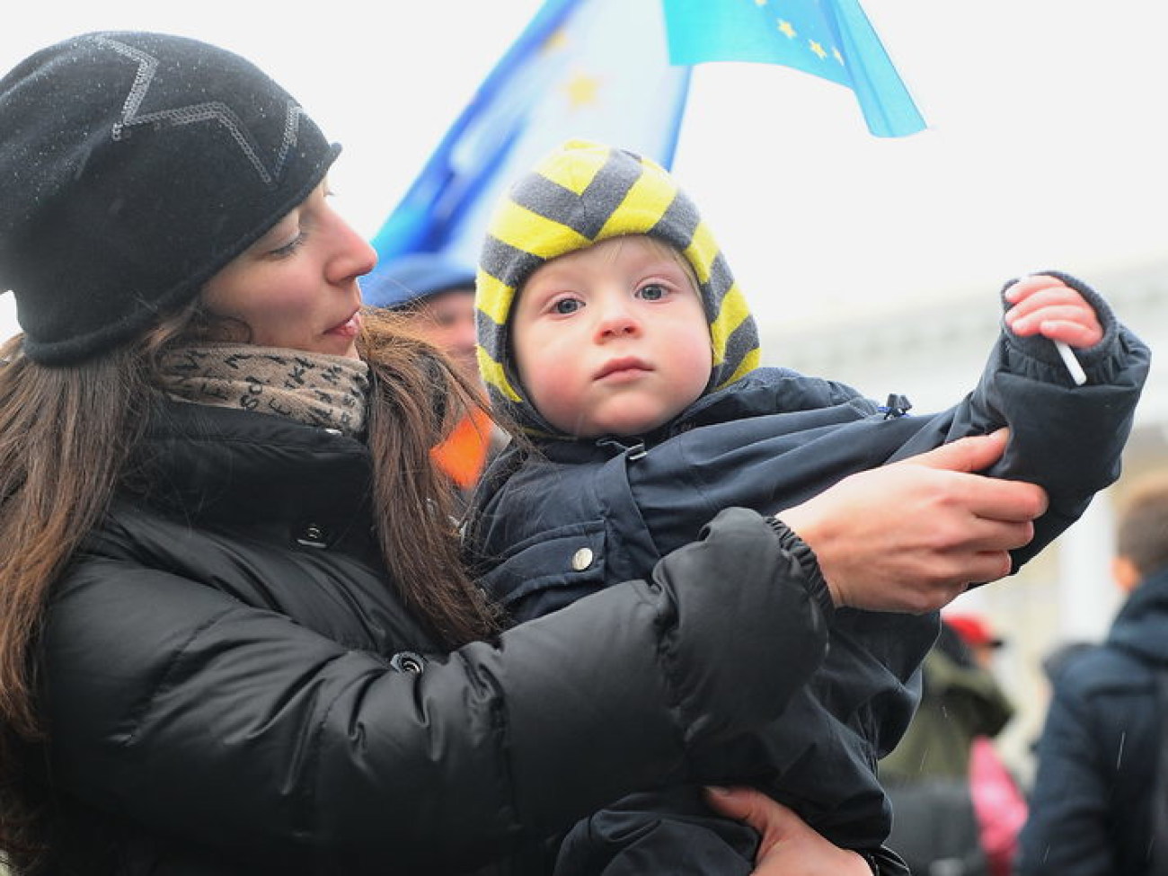 В Киеве два Майдана: сторонников и противников ЕС, 29 ноября 2013г.