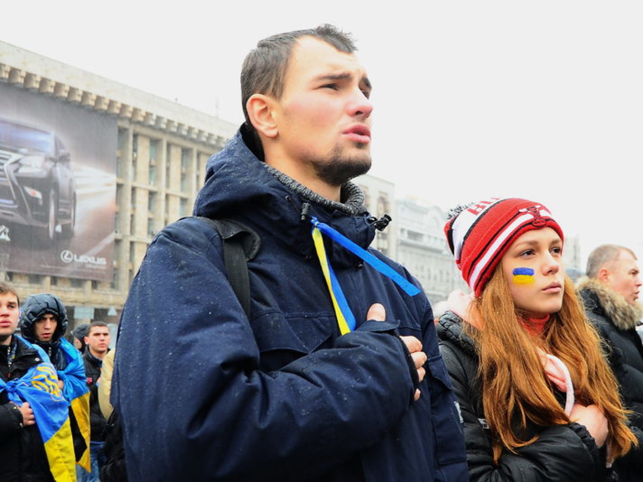 В Киеве два Майдана: сторонников и противников ЕС, 29 ноября 2013г.