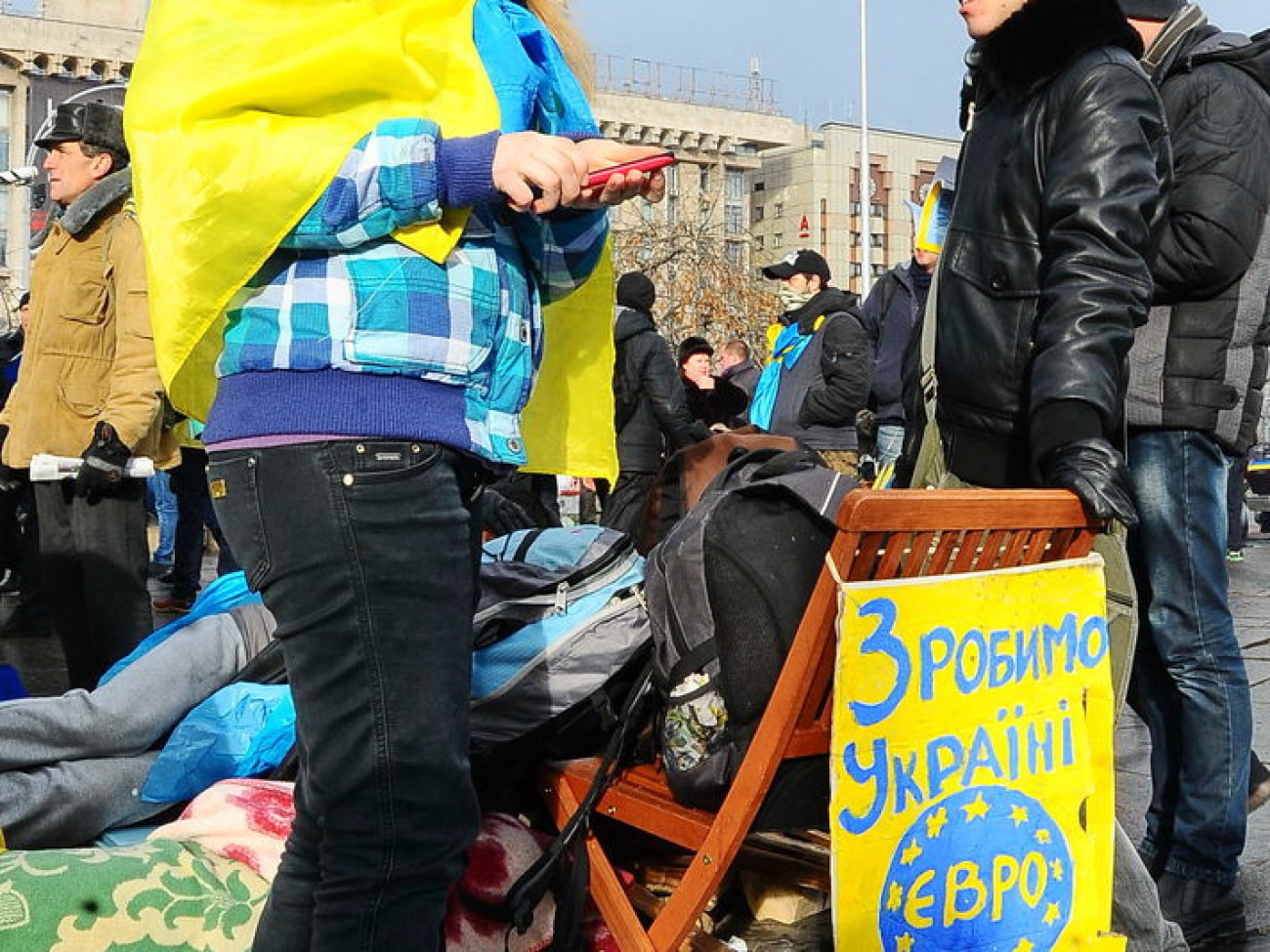 В Киеве два Майдана: сторонников и противников ЕС, 29 ноября 2013г.