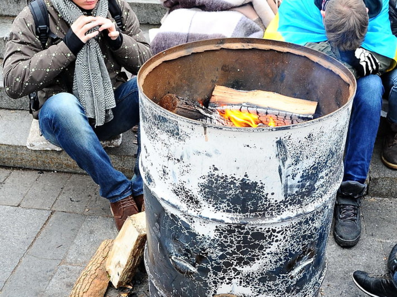 В Киеве два Майдана: сторонников и противников ЕС, 29 ноября 2013г.