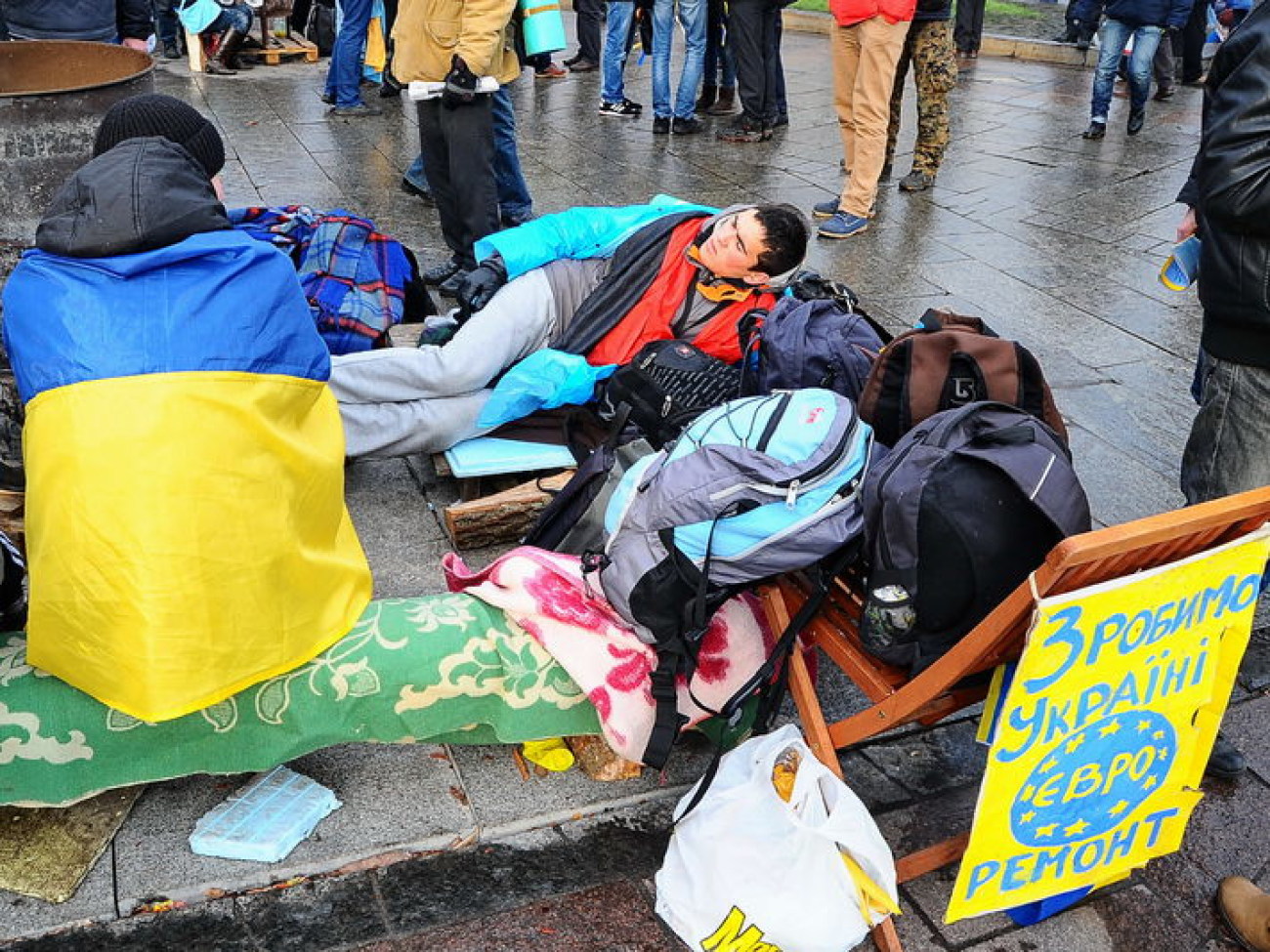 В Киеве два Майдана: сторонников и противников ЕС, 29 ноября 2013г.