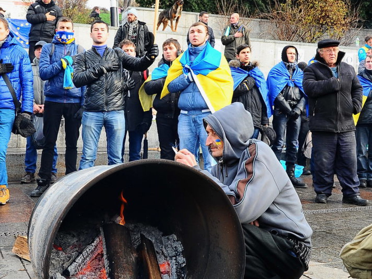 В Киеве два Майдана: сторонников и противников ЕС, 29 ноября 2013г.