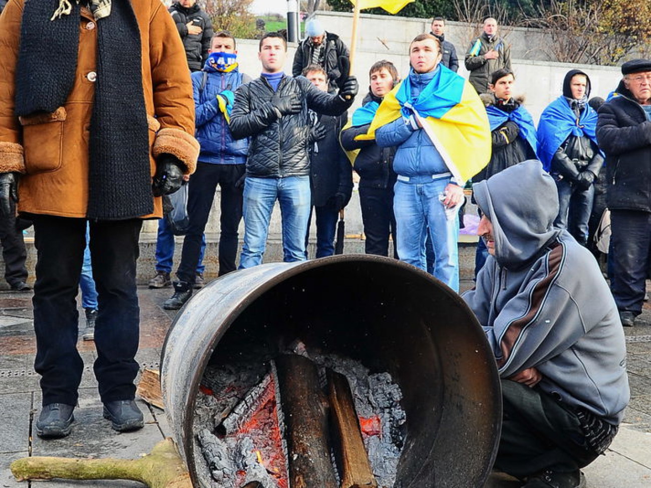 В Киеве два Майдана: сторонников и противников ЕС, 29 ноября 2013г.