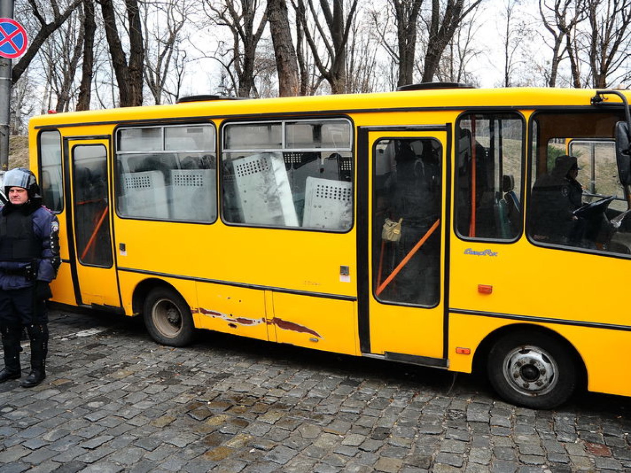 Митинг Партии регионов охраняет милиция, 5 декабря 2013г.