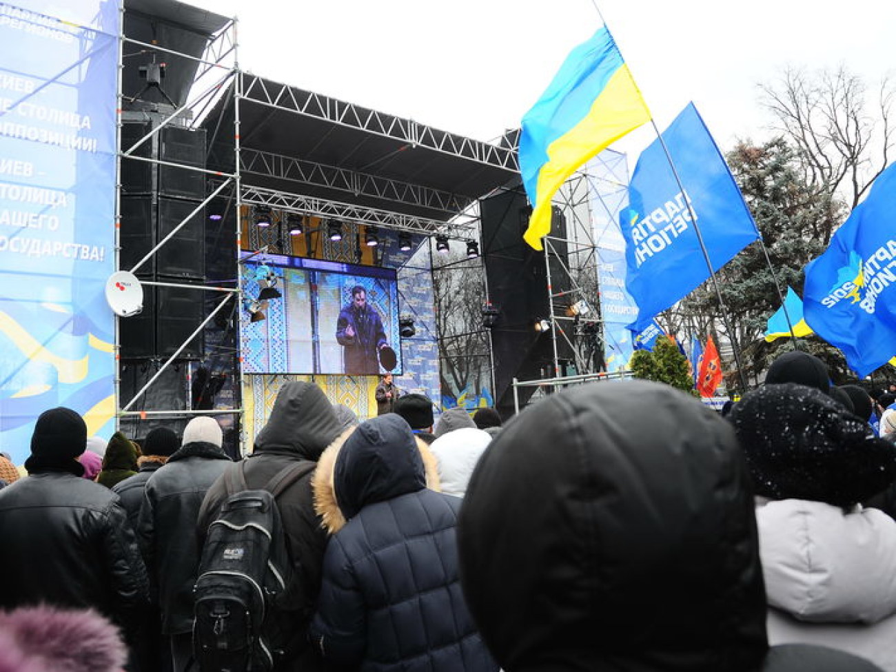 Митинг Партии регионов охраняет милиция, 5 декабря 2013г.