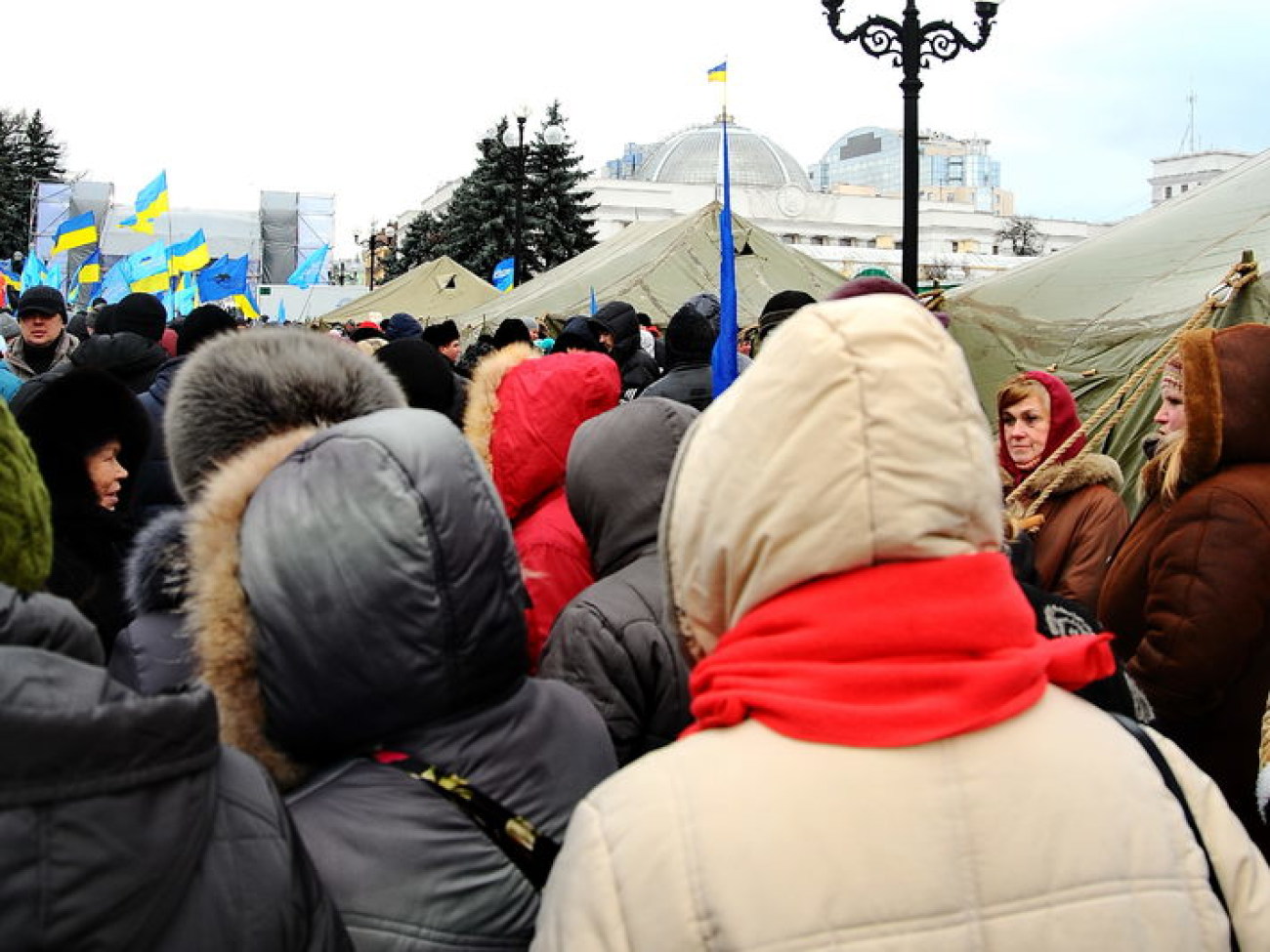 Митинг Партии регионов охраняет милиция, 5 декабря 2013г.