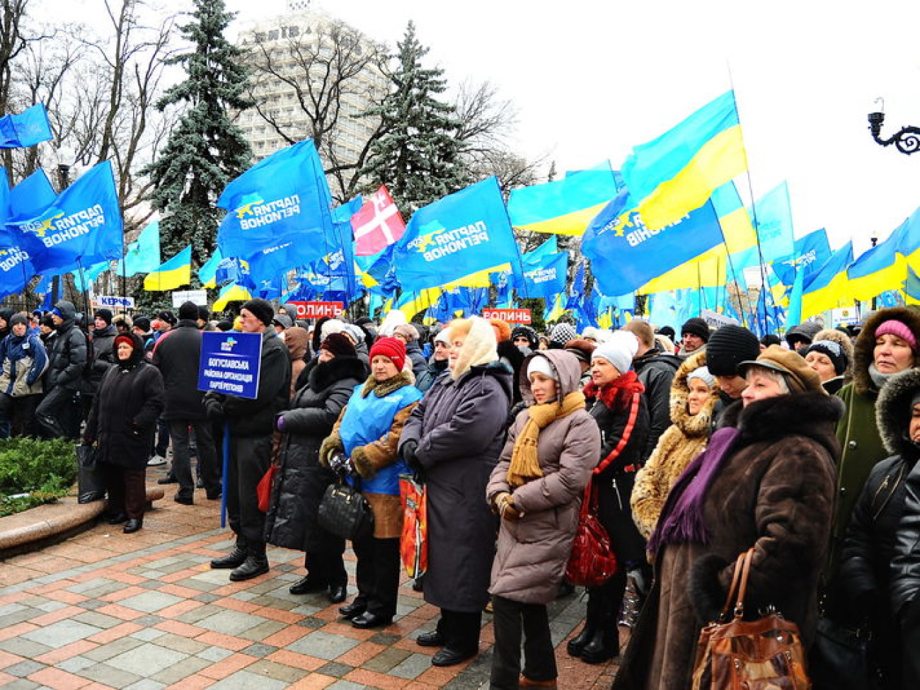 Митинг Партии регионов охраняет милиция, 5 декабря 2013г.