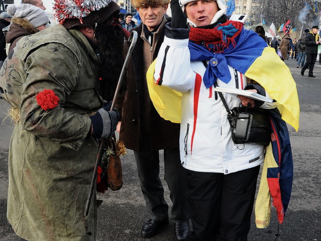 На евромайдане празднуют Маланку, 14 января 2014г.