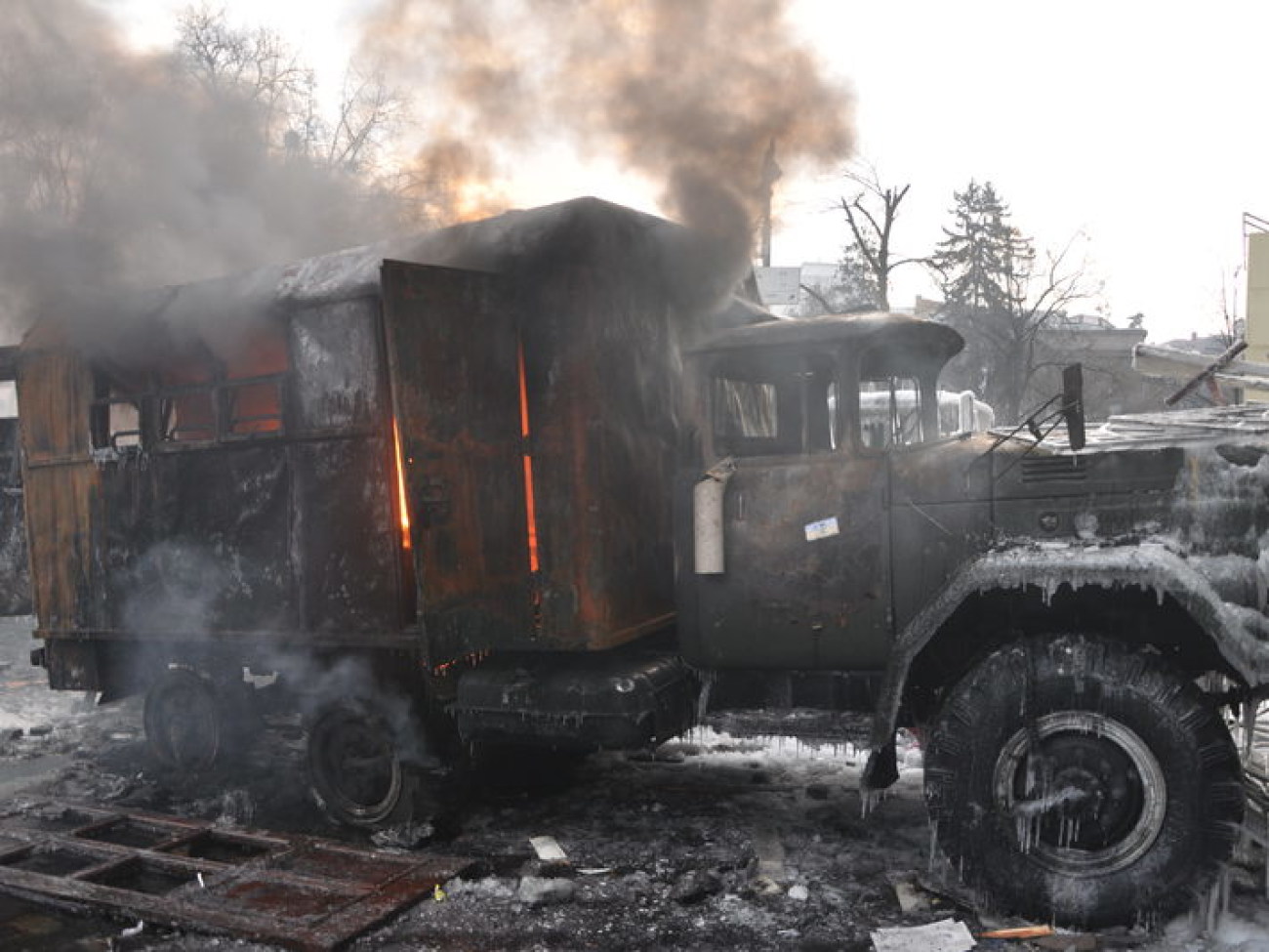 Столкновения в центре Киева не прекращаются, 20 января 2014г.