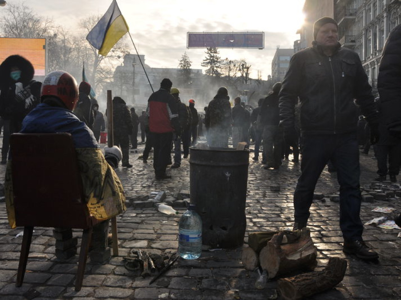 Столкновения в центре Киева не прекращаются, 20 января 2014г.